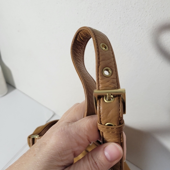 Small Stone Mountain Leather Shoulder bag Multiple zippered pockets - Picture 12 of 14